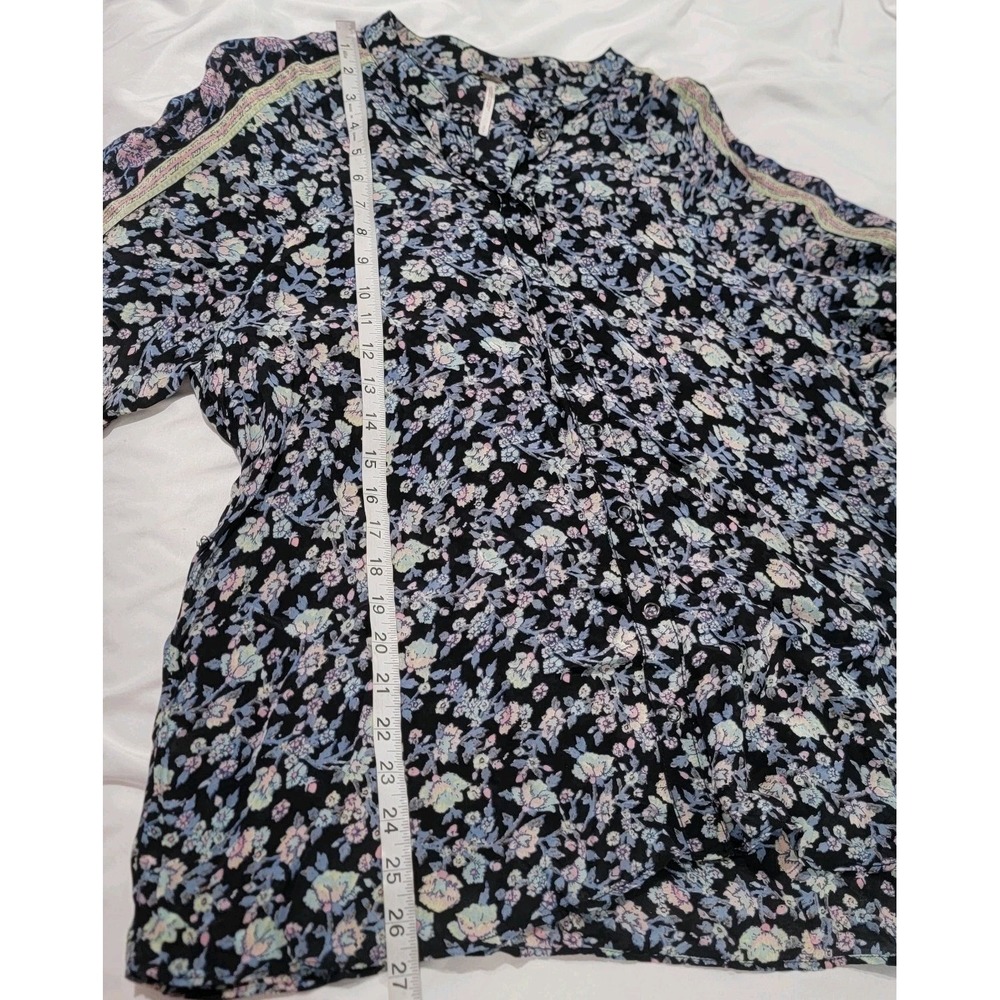 Free People Floral Top Size Small Dainty Dark Romance Feminine Boho Cottage - Picture 5 of 6